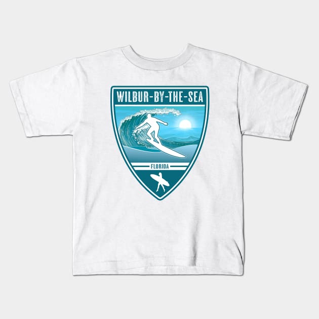 Surf Wilbur-By-The-Sea Florida Kids T-Shirt by Jared S Davies